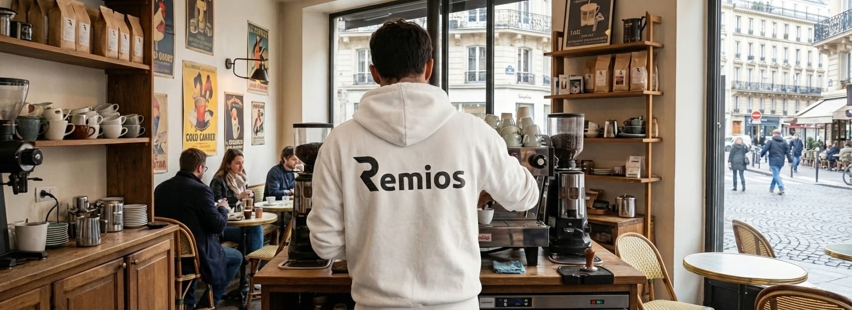 Barista utilisant Remios - Logiciel de caisse POS pour restaurant